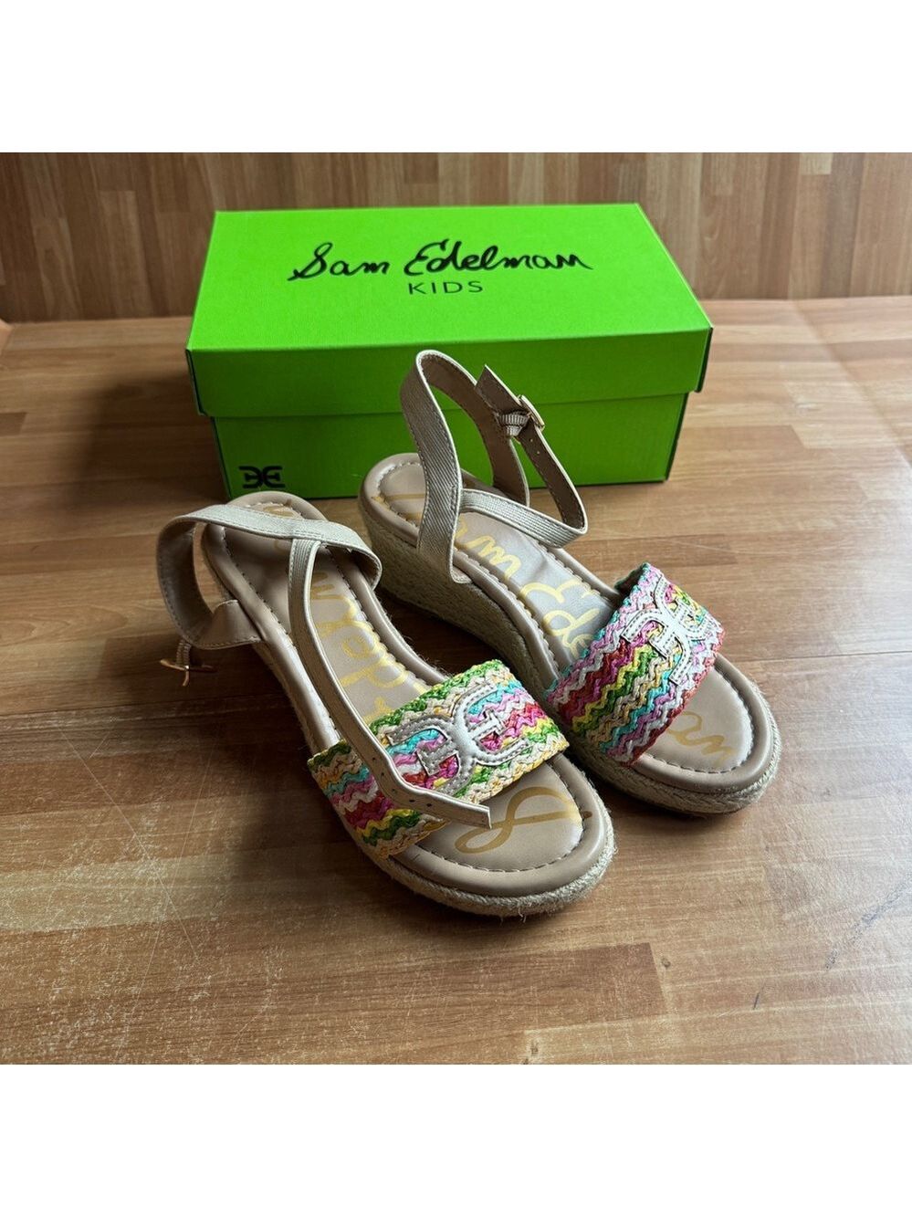 Sam Edelman Kids' Lucia Espadrille Wedge Sandals. Multi color. Size 4